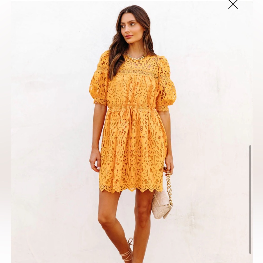 Crochet Lace Mini Dress